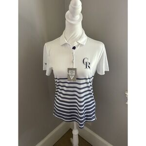 Level Wear MLB Colorado Rockies Women's Golf Polo Striped‎